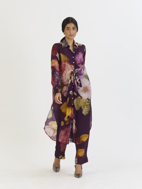 Jamun purple wrap kurta set