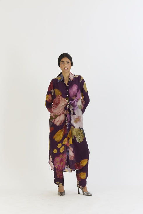 Jamun purple wrap kurta set