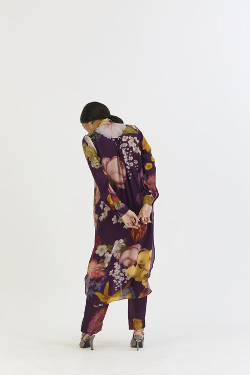 Jamun purple wrap kurta set