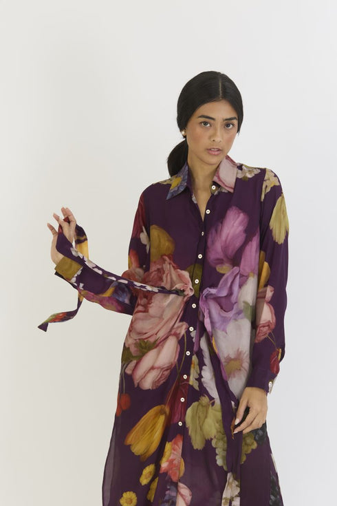 Jamun purple wrap kurta set