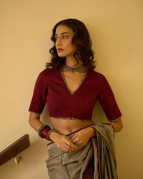 Janki mehroon blouse