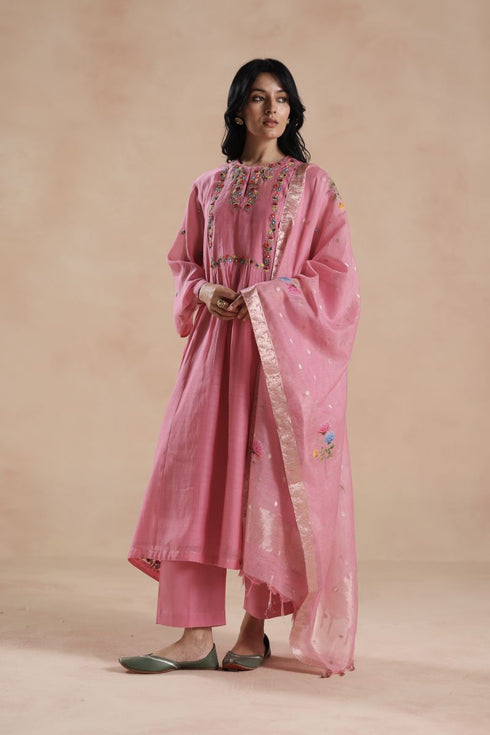 Jheel pink kurta set
