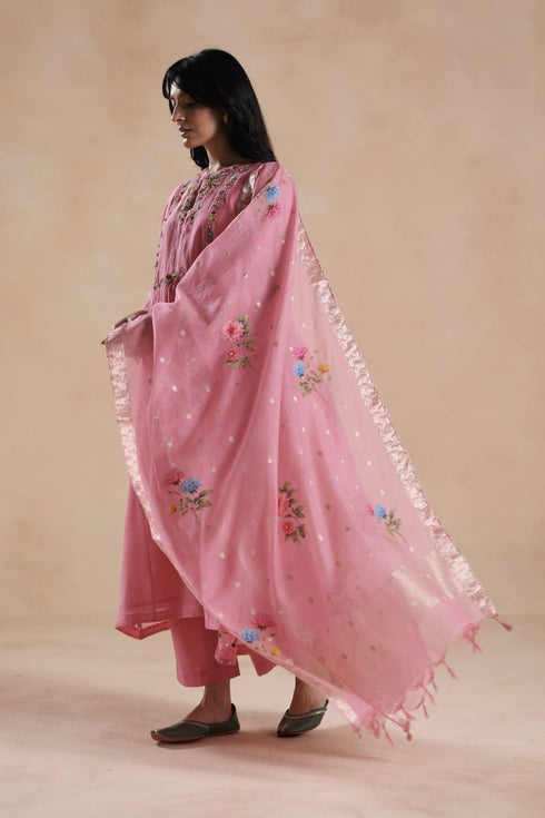 Jheel pink kurta set