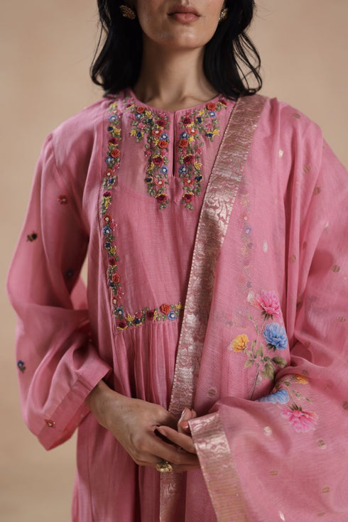 Jheel pink kurta set