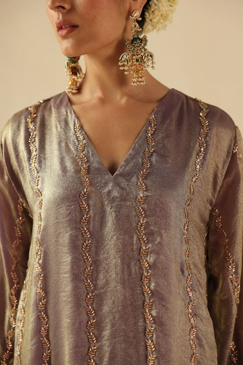 Jhoomar purple kurta set