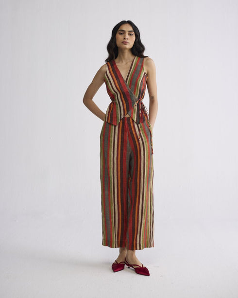 Jilian tie up waistcoat and pants set