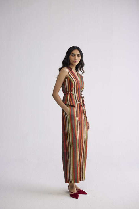 Jilian tie up waistcoat and pants set
