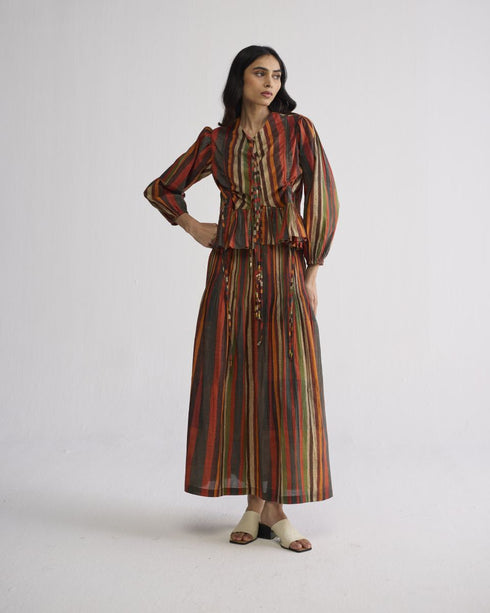 Jilian top and pintuck skirt set