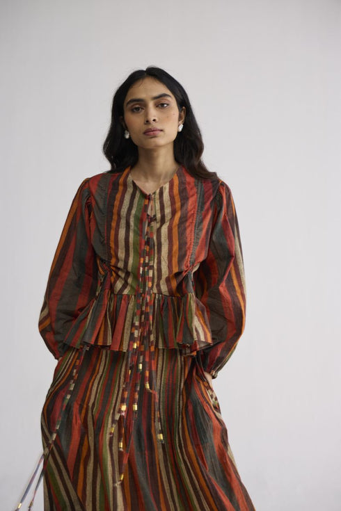Jilian top and pintuck skirt set