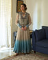 Jini beige and asman blue kurta with churidar