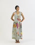 Juniper shades of blue waistcoat and box pleat skirt