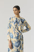 Juno blue side wrap kurta set