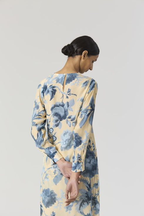 Juno blue side wrap kurta set