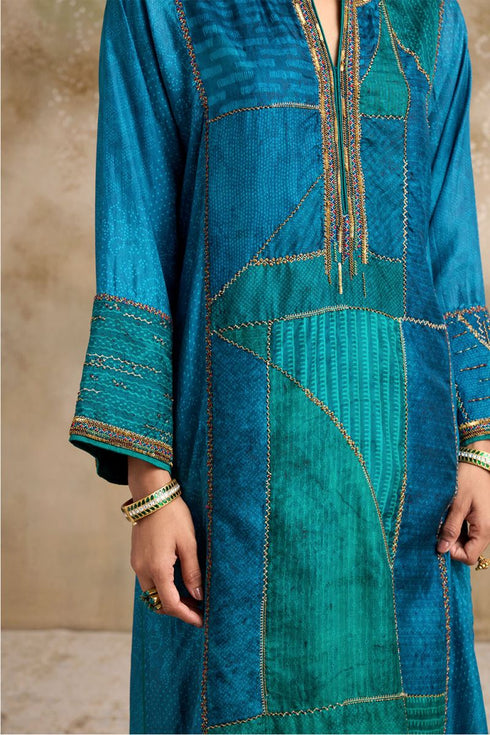 Kaashvi blue phiran kurta