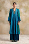 Kaashvi blue v-neck kurta