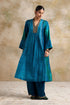 Kaashvi blue v-neck kurta