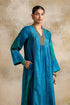 Kaashvi blue v-neck kurta