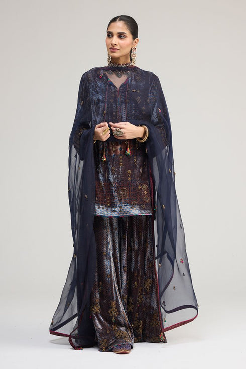 Kainaat blue organza dupatta