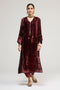 Kainaat maroon light phiran kurta