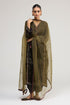 Kainaat olive green organza dupatta