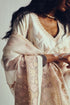 Kashidakari ivory sari with blouse