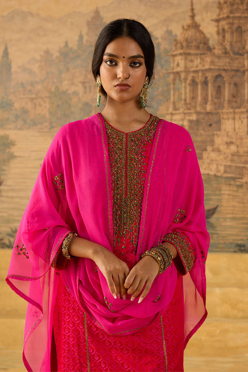 Kashi fuchsia bootie stole