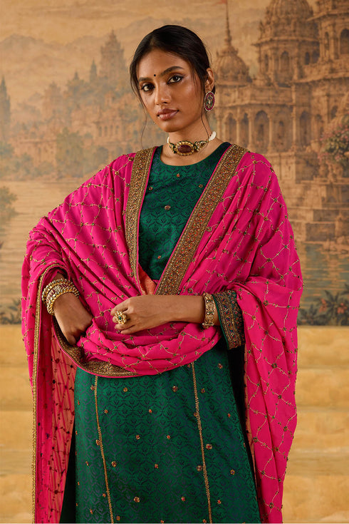 Kashi fuchsia heavy dupatta