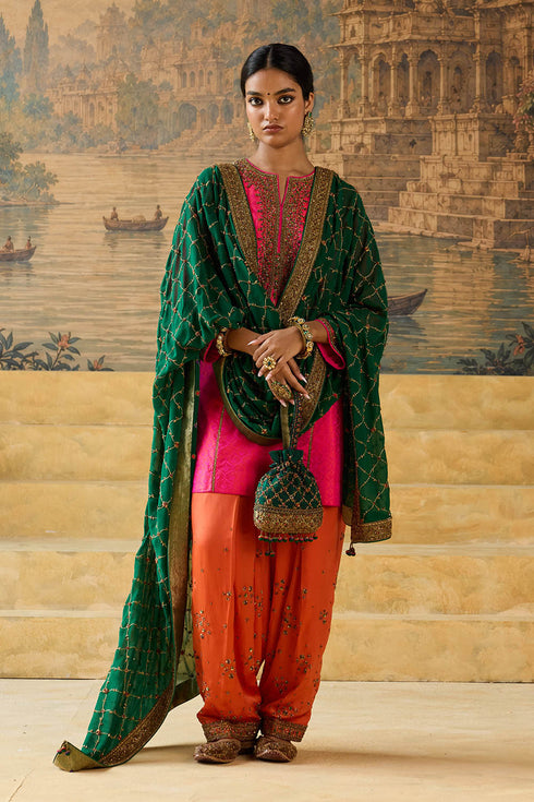 Kashi fuchsia short kurta
