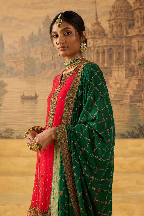Kashi green heavy dupatta