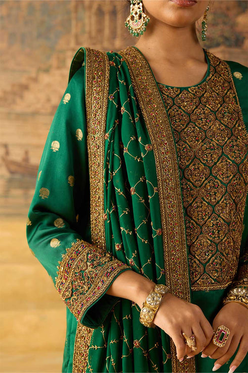 Kashi green heavy dupatta