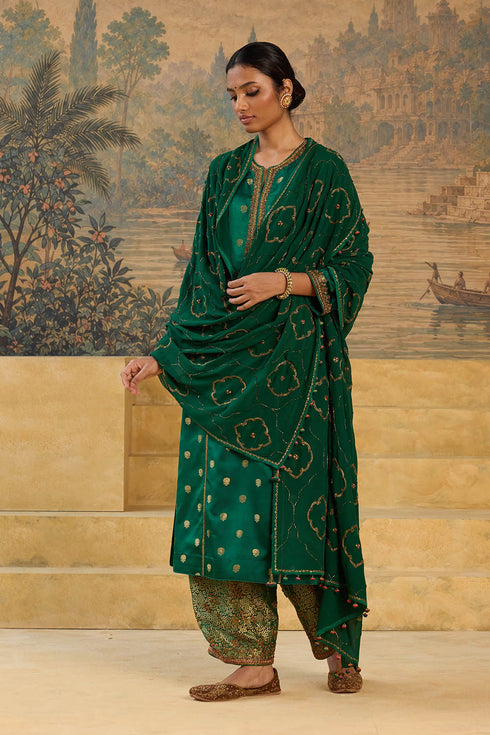 Kashi green phiran kurta