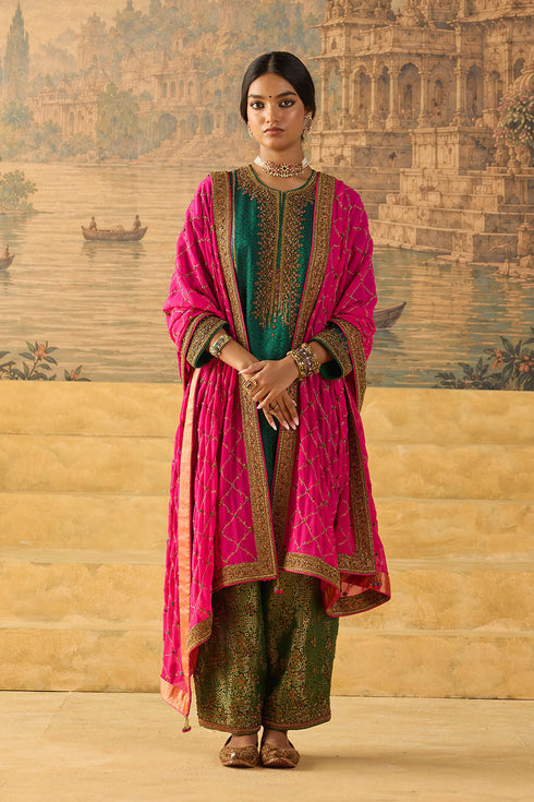 Kashi green short kurta