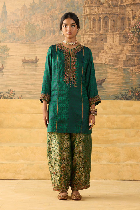 Kashi green short kurta