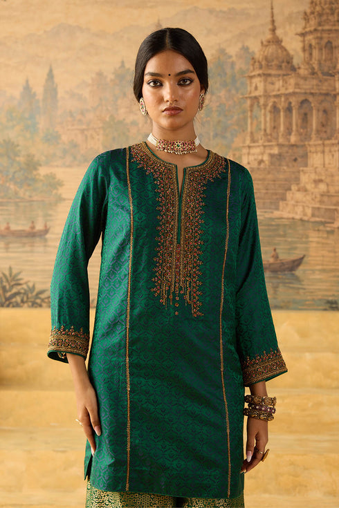 Kashi green short kurta