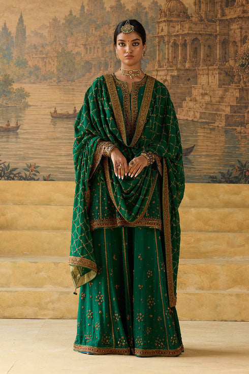 Kashi green short phiran kurta