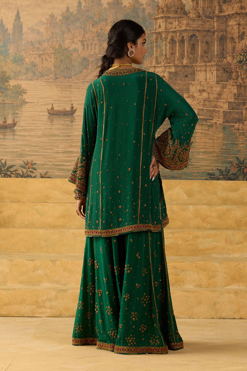 Kashi green short phiran kurta