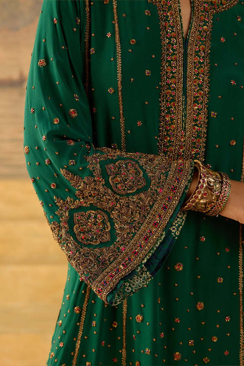 Kashi green short phiran kurta