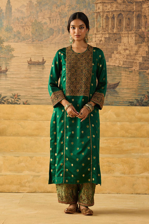 Kashi green yoke kurta