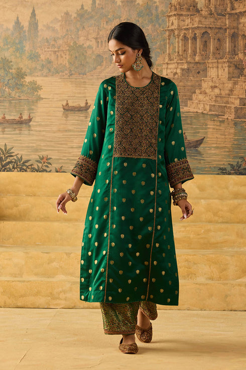Kashi green yoke kurta