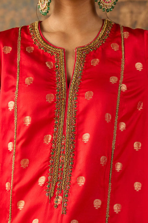 Kashi red phiran kurta