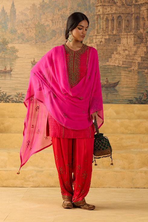 Kashi red short kurta