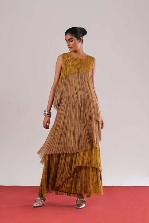 Kawa mehendi gold dress