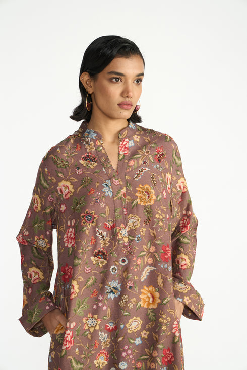 Ketaki brown tunic set
