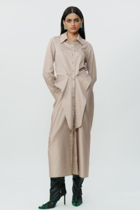 Khaki shirt dress