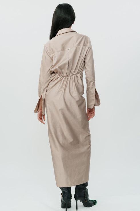 Khaki shirt dress