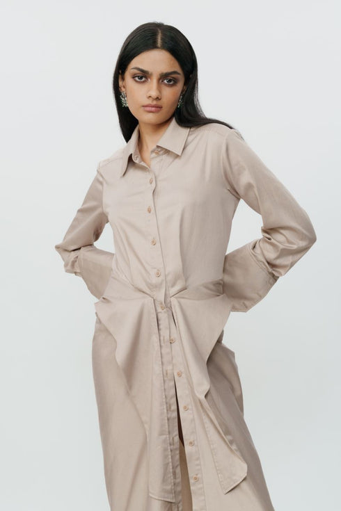 Khaki shirt dress