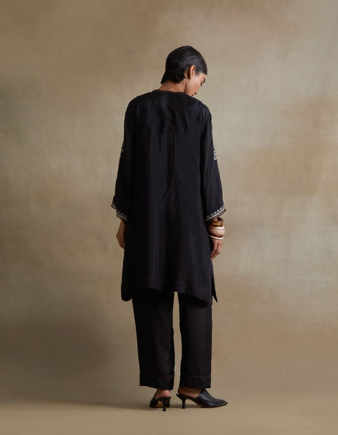 Kiln black cutwork tunic set