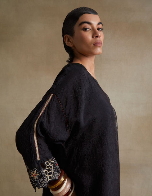 Kiln black cutwork tunic set