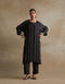 Kiln black thread embroidered kurta set