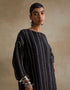 Kiln black thread embroidered kurta set